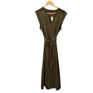 NWT, Banana Republic VEGAN SUEDE WRAP DRESS, Size 10